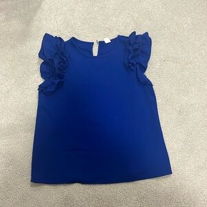 Royal blue sleeveless formal top